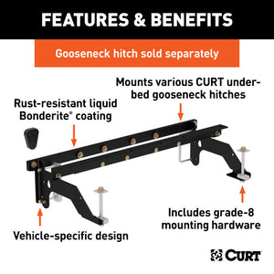 Curt 02-08 Dodge Ram 1500 Under-Bed Gooseneck Installation Brackets