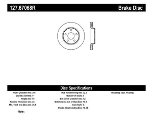 StopTech 07-13 Jeep Wrangler Slotted & Drilled Right Front Rotor