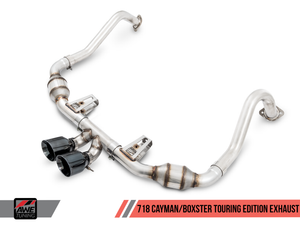 AWE Tuning Porsche 718 Boxster / Cayman Touring Edition Exhaust - Diamond Black Tips