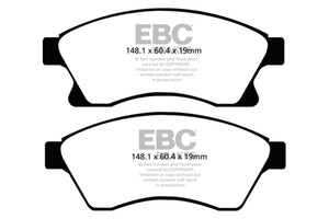 EBC 11+ Chevrolet Cruze 1.4 Turbo (10.9 inch front rotor) Yellowstuff Front Brake Pads