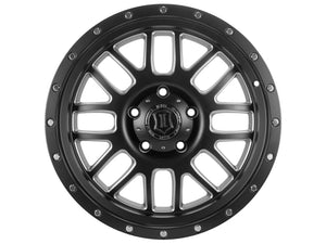 ICON Alpha 20x9 8x6.5 19mm Offset 5.75in BS 125.2mm Bore Satin Black/Milled Windows Wheel