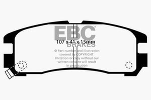 EBC 95-99 Chrysler Sebring Coupe 2.0 Yellowstuff Rear Brake Pads