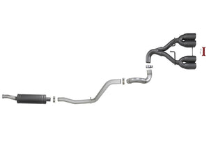 aFe Rebel Series 2.5in. 304 SS C/B Exhaust System 2018 Jeep Wrangler (JL) V6-3.6L - Black Tip