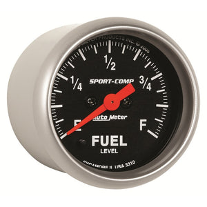 Autometer Sport Comp 52mm Full Sweep Electronic Fuel Level Programmable Empty-Full Range Gauge