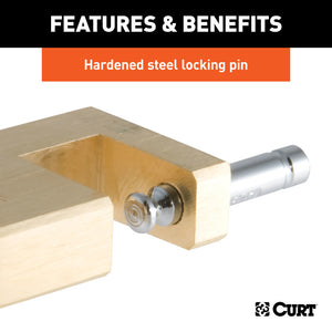 Curt Coupler Lock (1/4in Pin 3/4in Latch Span Padlock Solid Brass)