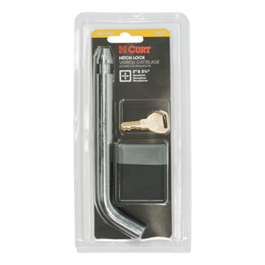 Curt 5/8in Hitch Lock (2in 2-1/2in or 3in Receiver Deadbolt Chrome)