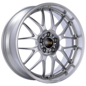 BBS RS-GT 18x8 5x112 ET35 Diamond Silver Center Diamond Cut Lip Wheel - 82mm PFS Required