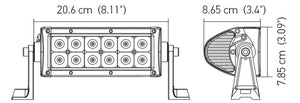 Hella Value Fit 8in Light - 36W Dual Row White Housing Flood Beam - LED