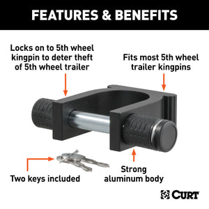 Curt 5th Wheel Kingpin Lock (Fits 2in Diameter Kingpin)