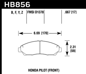 Hawk 09-15 Honda Pilot HPS Street Front Brake Pads