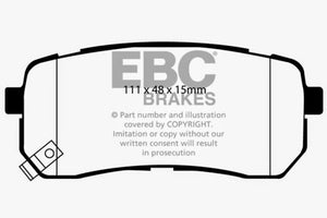 EBC 15+ Kia Sedona 3.3 Yellowstuff Rear Brake Pads