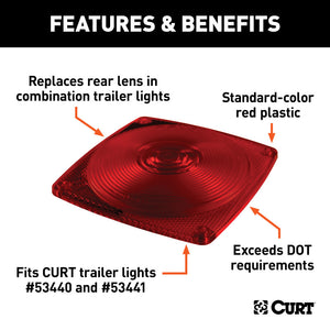 Curt Replacement Combination Trailer Light Rear Lens