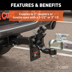 Curt Ball & Pintle Combination (2in Ball 10000lbs Ball Capacity)