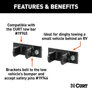 Curt Adjustable Tow Bar Bumper Brackets (1/2in Pin Holes)