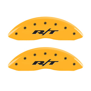 MGP 4 Caliper Covers Engraved Front & Rear RT Yellow finish black ch