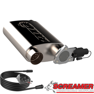 QTP 3in Weld-On 304SS Reverse Screamer Muffler w/Bolt-On QTEC Electric Cutout