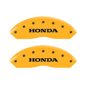 MGP 4 Caliper Covers Engraved Front & Rear Honda Yellow Finish Black Char 2004 Honda Pilot