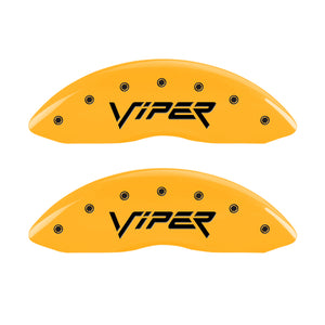 MGP 4 Caliper Covers Engraved Front Viper Rear Snake Yellow Finish Black Char 2002 Dodge Viper