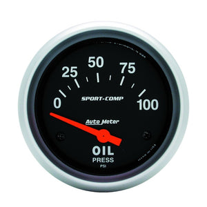Autometer Sport-Comp 66.7mm 0-100 PSI Short Sweep Electronic Oil Pressure Gauge
