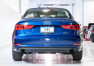 AWE Tuning Audi 8V A3 Touring Edition Exhaust - Dual Outlet Chrome Silver 90 mm Tips