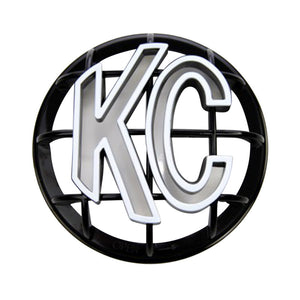 KC HiLiTES 5in. Round ABS Stone Guard for Apollo Lights (Single) - Black w/White KC Logo