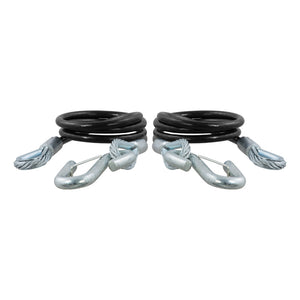 Curt 44-1/2in Safety Cables w/2 Snap Hooks (5000lbs Vinyl-Coated 2-Pack)