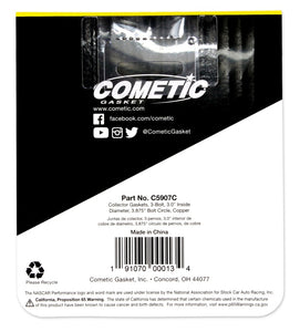 Cometic 3.0in Copper Header Collector - .043in DIA Port/3.875 Bolt Circle