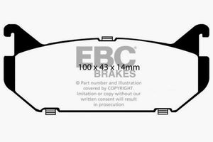 EBC 93-97 Ford Probe 2.0 16v Redstuff Rear Brake Pads