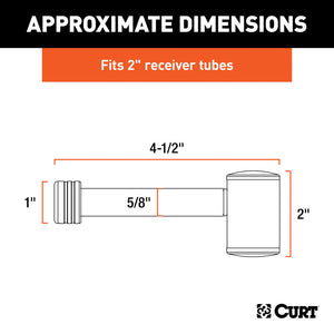 Curt 5/8in Hitch Lock (2in Receiver Right-Angle Stainless)