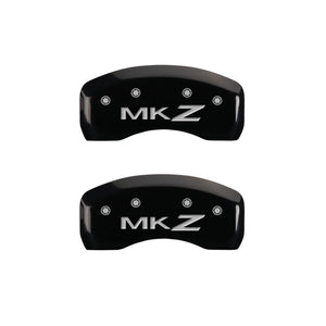 MGP 4 Caliper Covers Engraved Front Lincoln Engraved Rear MKZ Black finish silver ch