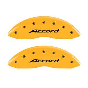 MGP 4 Caliper Covers Engraved Front Accord Engraved Rear Accord Yellow finish black ch