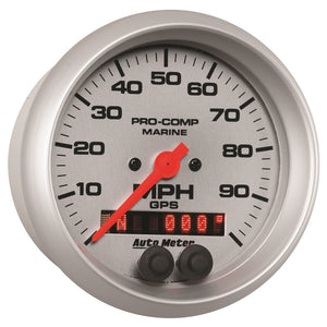 Autometer Marine Silver 3-3/8in 100MPH GPS Speedometer Gauge