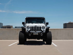 Road Armor 07-18 Jeep Wrangler JK Stealth Front Winch Bumper w/Bar Guard Mid Width - Tex Blk