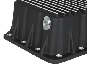 AFE Pro Series Engine Oil Pan Black w/Machined Fins; 11-16 Ford Powerstroke V8-6.7L (td)