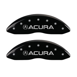 MGP 4 Caliper Covers Engraved Front & Rear Acura Black Finish Silver Char 2017 Acura ILX