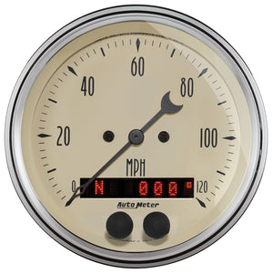Autometer 3-3/8in Antique Beige 120 MPH GPS Speedometer Gauge