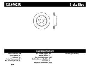 StopTech 04-06 Dodge Durango / 02-10 Ram 1500 (exc Mega Cab) Front Right Slotted & Drilled Rotor