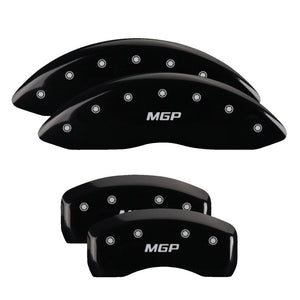 MGP 4 Caliper Covers Engraved Front & Rear MGP Black Power Coat Finish Silver Characters - Honda