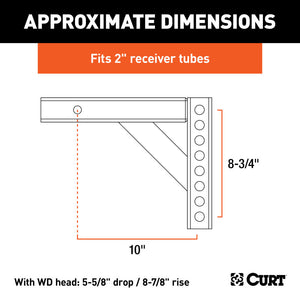 Curt Weight Distribution Shank (2in Shank 5-5/8in Drop 8-7/8in Rise)