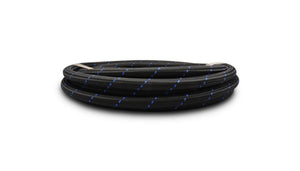 Vibrant -12 AN Two-Tone Black/Blue Nylon Braided Flex Hose (5 foot roll)