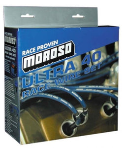 Moroso GM LS Ignition Wire Set - Ultra 40 - Unsleeved - Coil-On - 8in Wire - Black