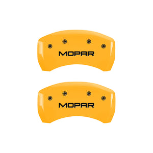 MGP 4 Caliper Covers Engraved Front & Rear Mopar Yellow Finish Black Char 2005 Chrysler Crossfire