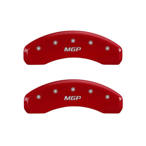 MGP Rear set 2 Caliper Covers Engraved Rear MGP Red finish silver ch