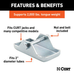 Curt Bolt-On Jack Foot (Fits 2in Tube 2000lbs Packaged)