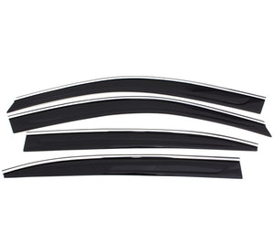 AVS 03-07 Honda Accord Ventvisor Low Profile Deflectors 4pc - Smoke w/Chrome Trim