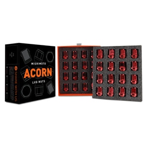 Mishimoto Steel Acorn Lug Nuts M14 x 1.5 - 32pc Set - Red