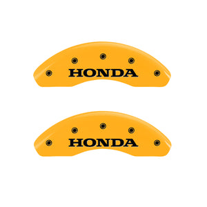 MGP 4 Caliper Covers Engraved Front Honda Rear H Logo Yellow Finish Black Char 2002 Honda Civic