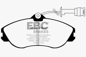 EBC 91-92 Audi 100 Quattro 2.3 (Girling) Redstuff Front Brake Pads