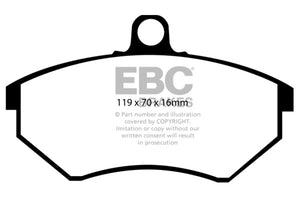 EBC 94 Volkswagen Cabriolet 1.8 Greenstuff Front Brake Pads