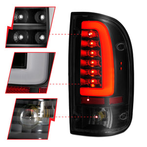 ANZO 1995-2000 Toyota Tacoma LED Taillights Black Housing Smoke Lens (Pair)